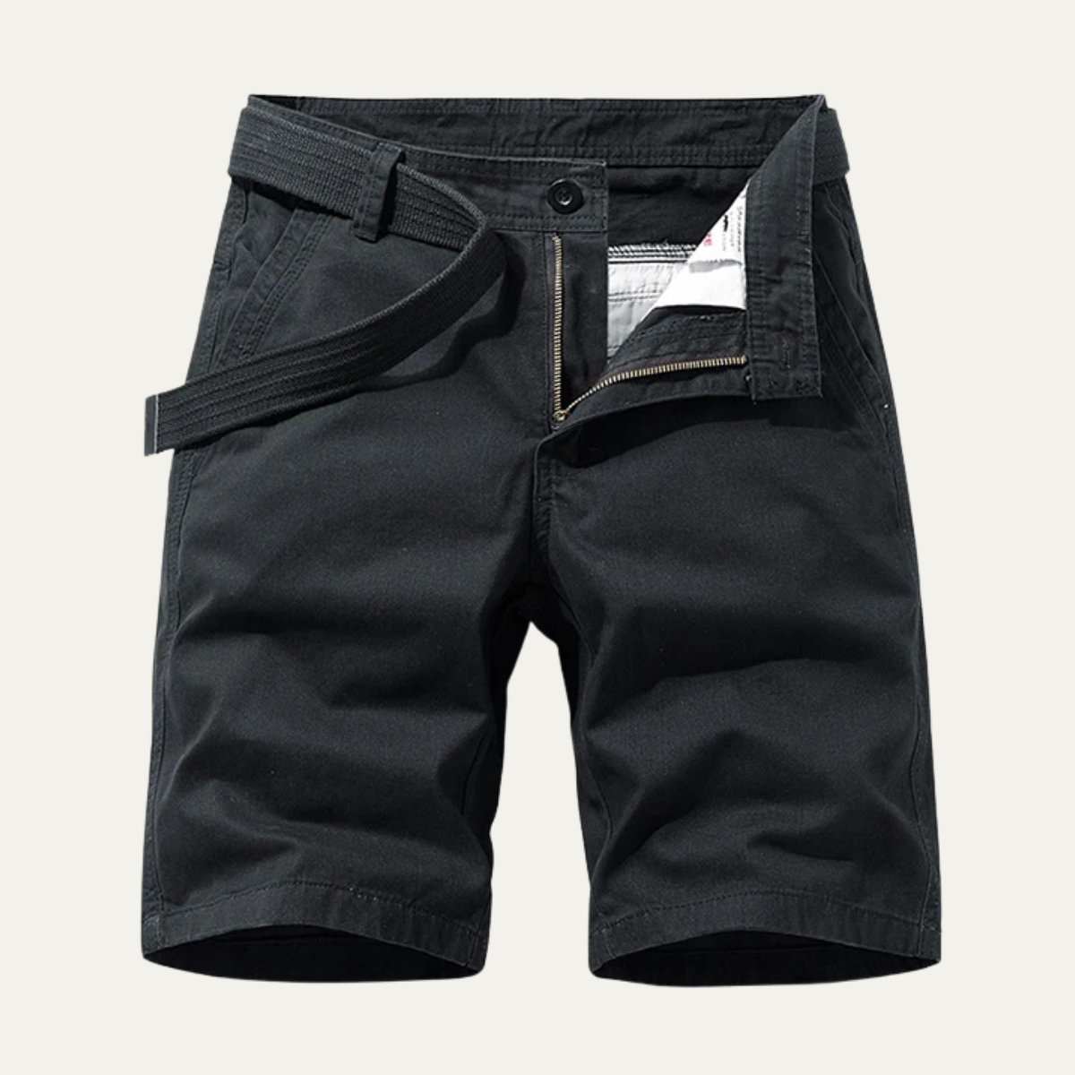 Cotton Relaxed Fit Casual Belted Shorts