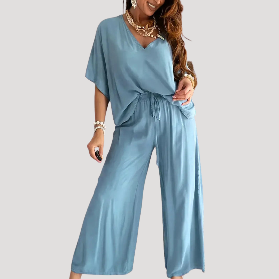 Wide Leg Co Ord Trouser Set