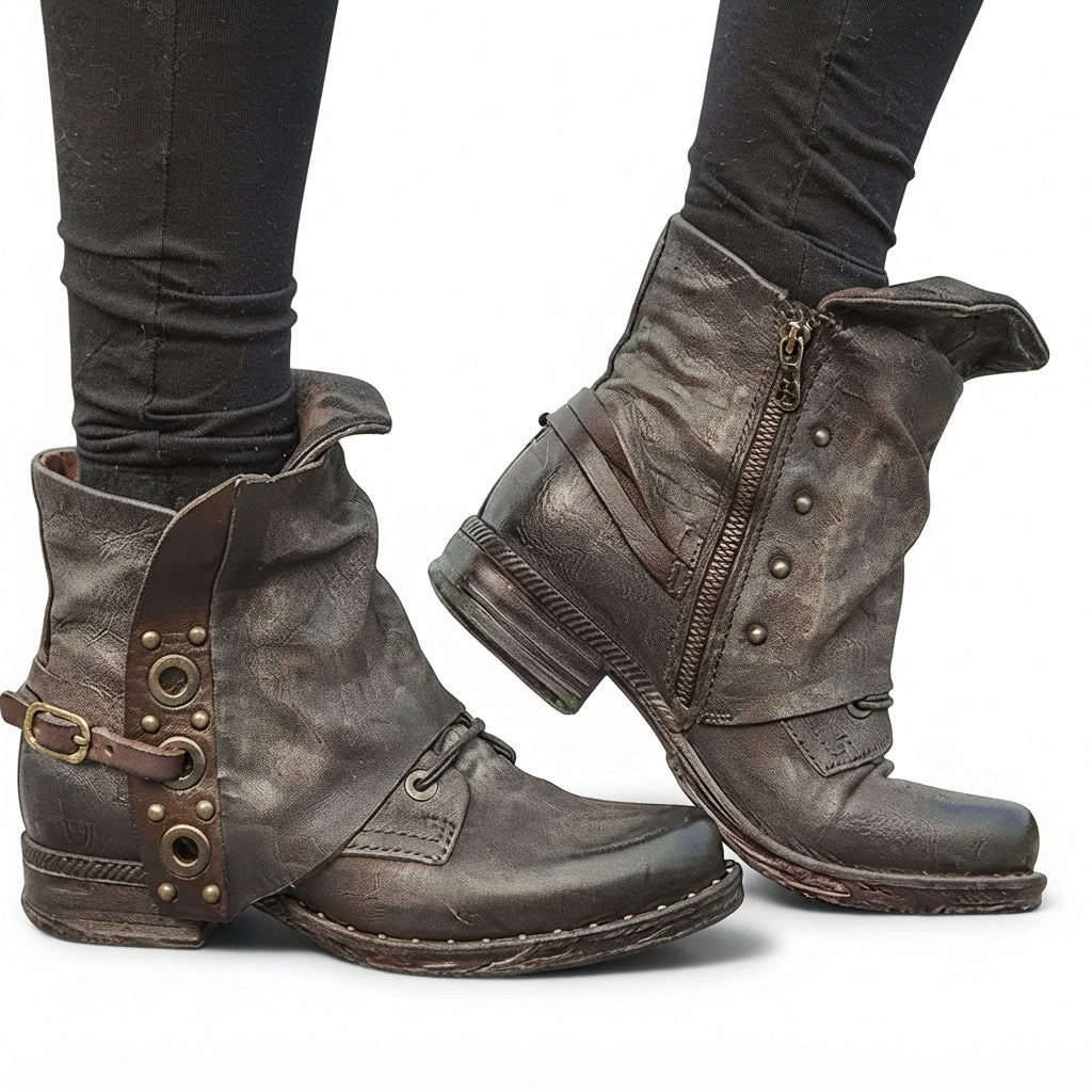 Celestine Faux Leather Chelsea Biker Boots