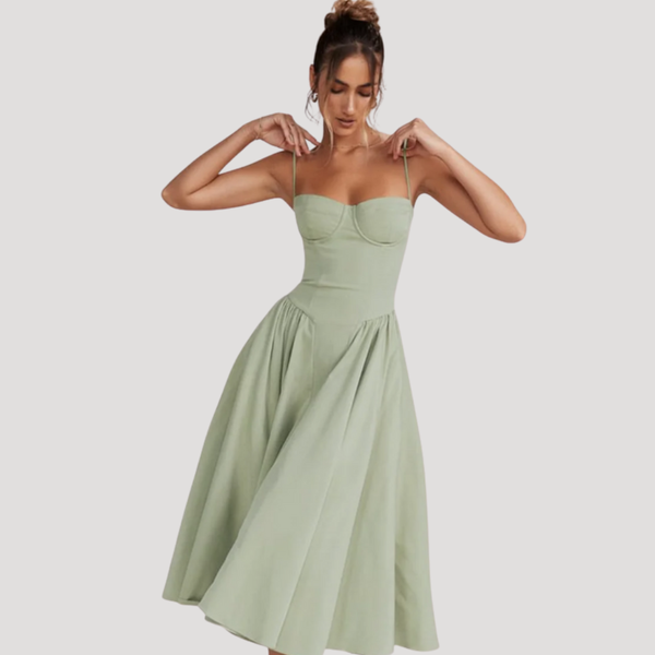 Corset Bodice Midi Dress