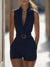 Belted Romper V-Neck