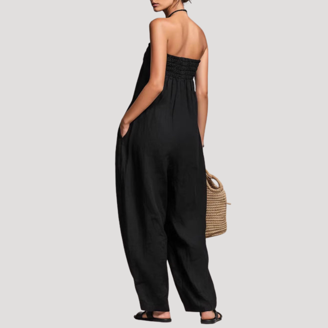 Wide Leg Strapless Jumpsuit