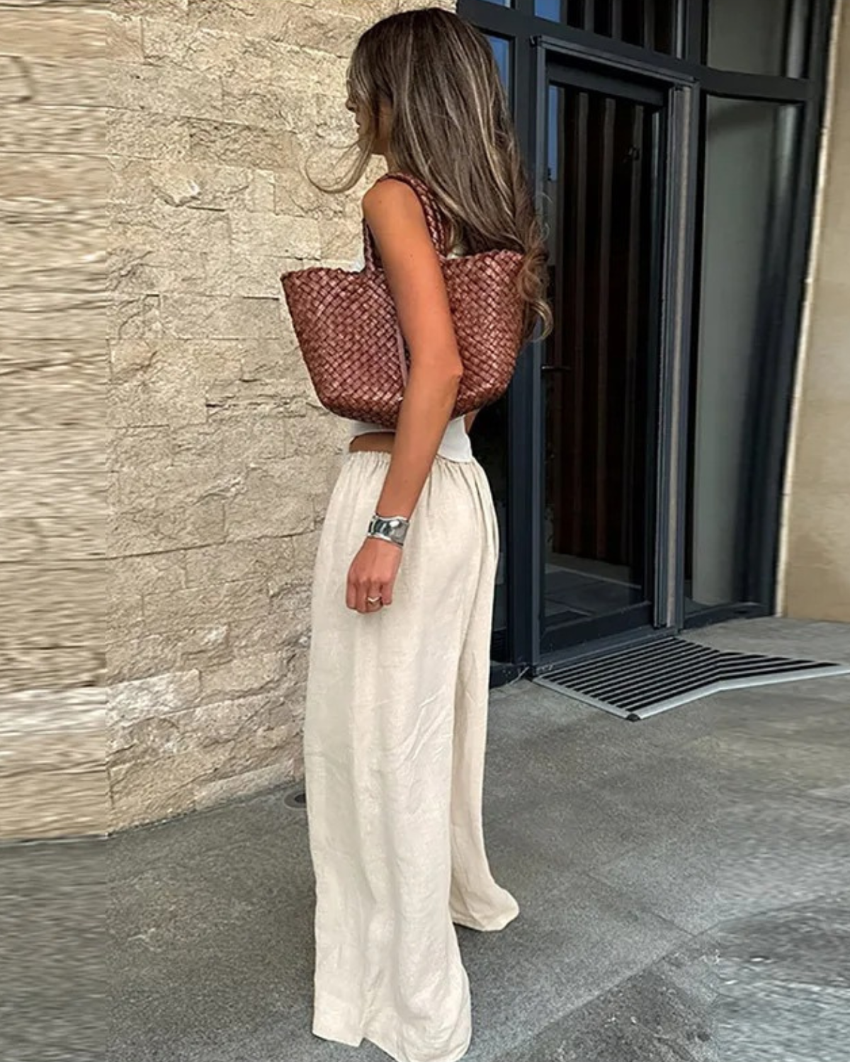 Wide Leg Linen Trousers