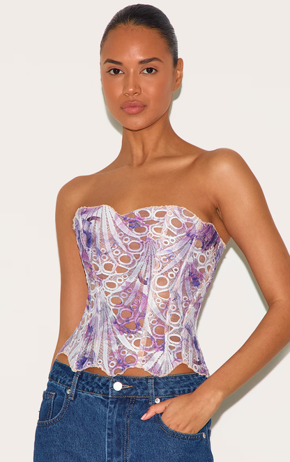 Seductive lace corset top