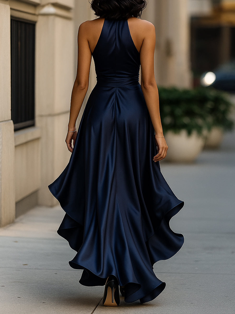 Elegance Satin Halter Gown
