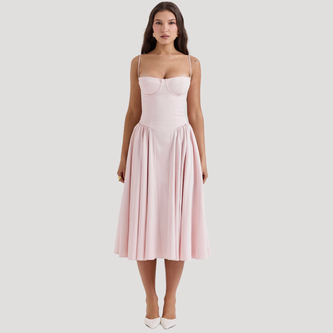 Corset Bodice Midi Dress