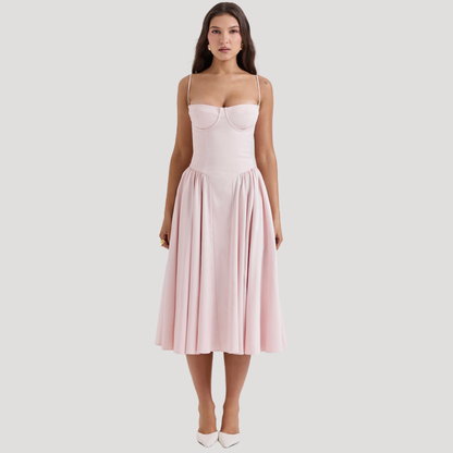 Corset Bodice Midi Dress
