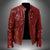 Leather Biker Jacket – Zip-Up with Stand Collar and Pockets