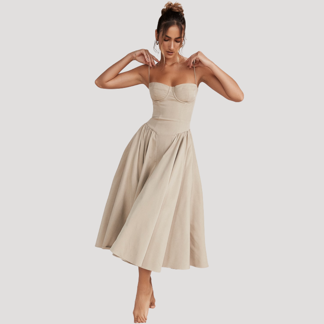 Corset Bodice Midi Dress