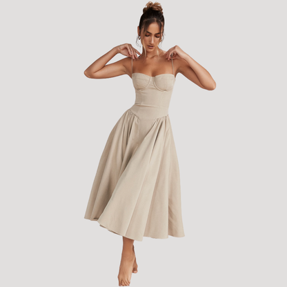 Corset Bodice Midi Dress