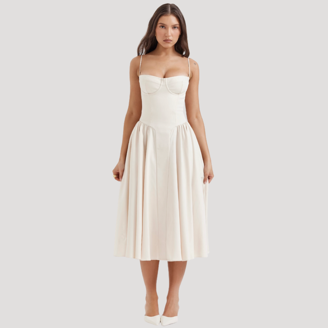 Corset Bodice Midi Dress