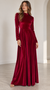 Albane Long-Sleeve Velvet A-Line Midi Dress