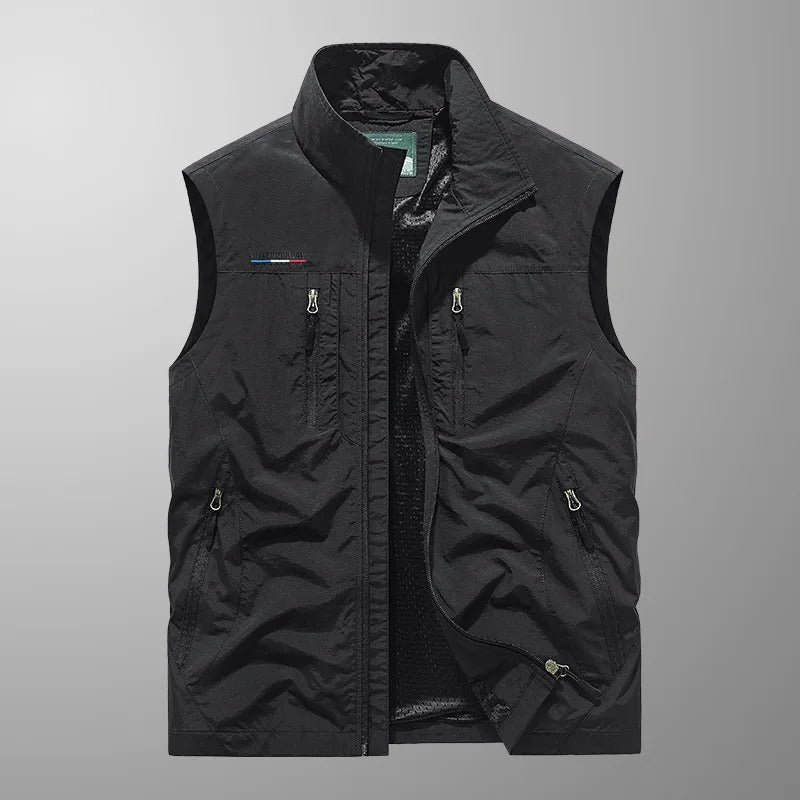 Bodywarmer Zipper Stand-Up Collar Outdoor Vest