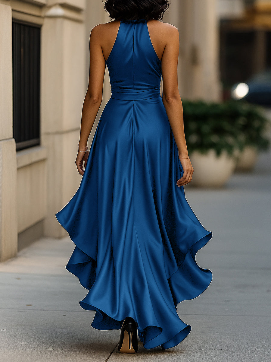 Elegance Satin Halter Gown