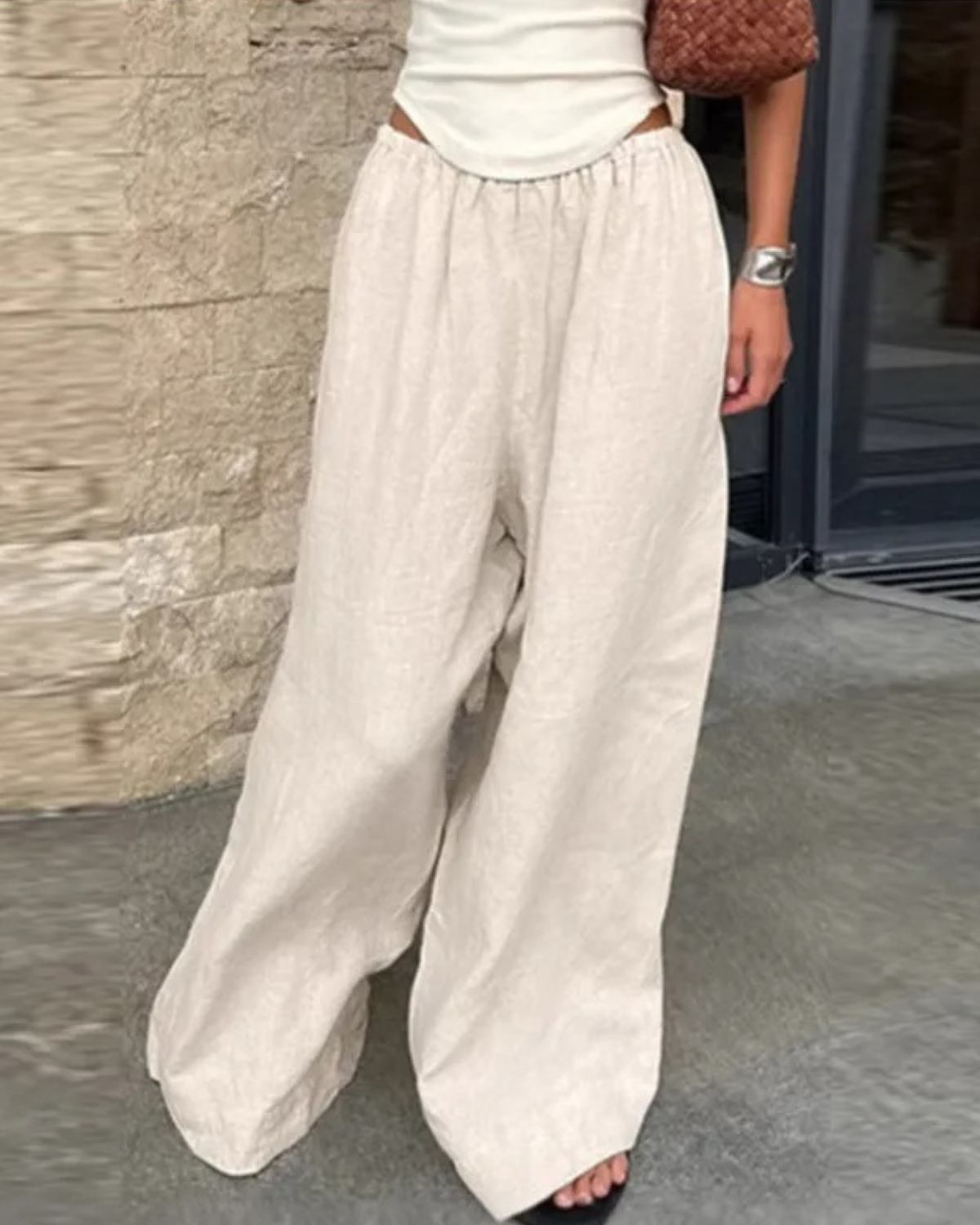 Wide Leg Linen Trousers