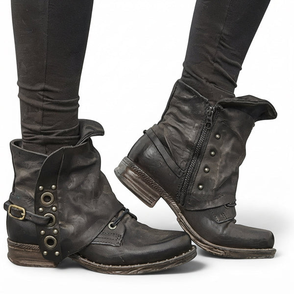 Celestine Faux Leather Chelsea Biker Boots