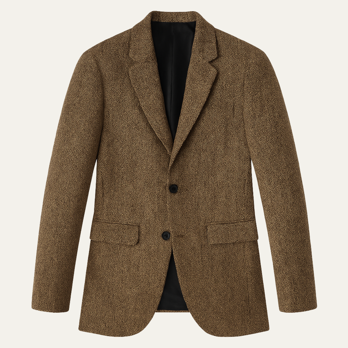 Classic Wool Herringbone Tweed Blazer