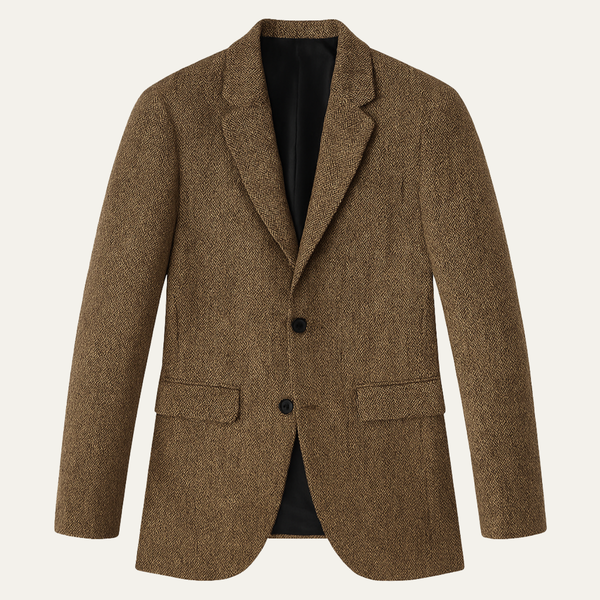 Classic Wool Herringbone Tweed Blazer