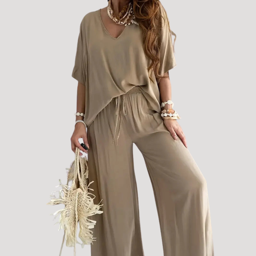 Wide Leg Co Ord Trouser Set