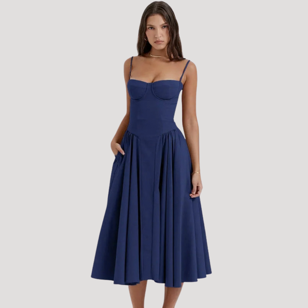 Corset Bodice Midi Dress