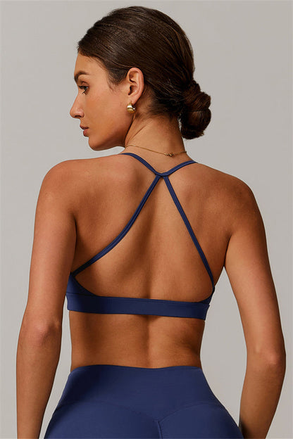 Pleated Crisscross Sports Bra