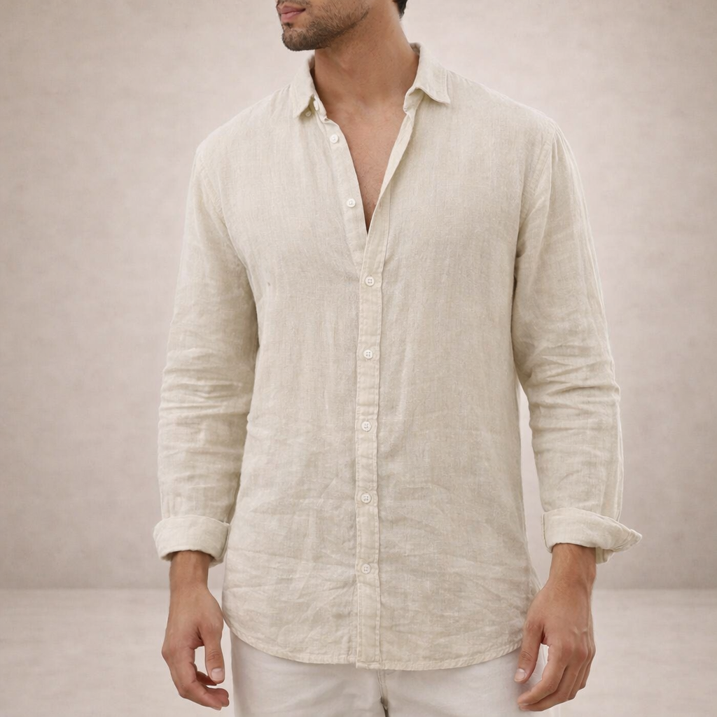 Shirt Regular Fit Open Collar Long Sleeves