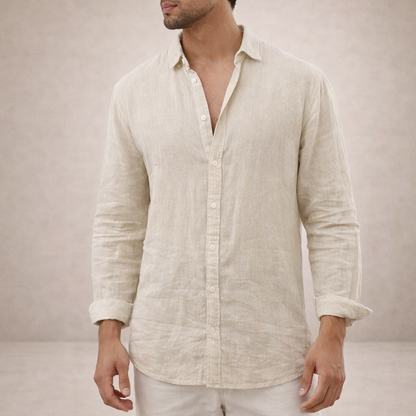 Shirt Regular Fit Open Collar Long Sleeves