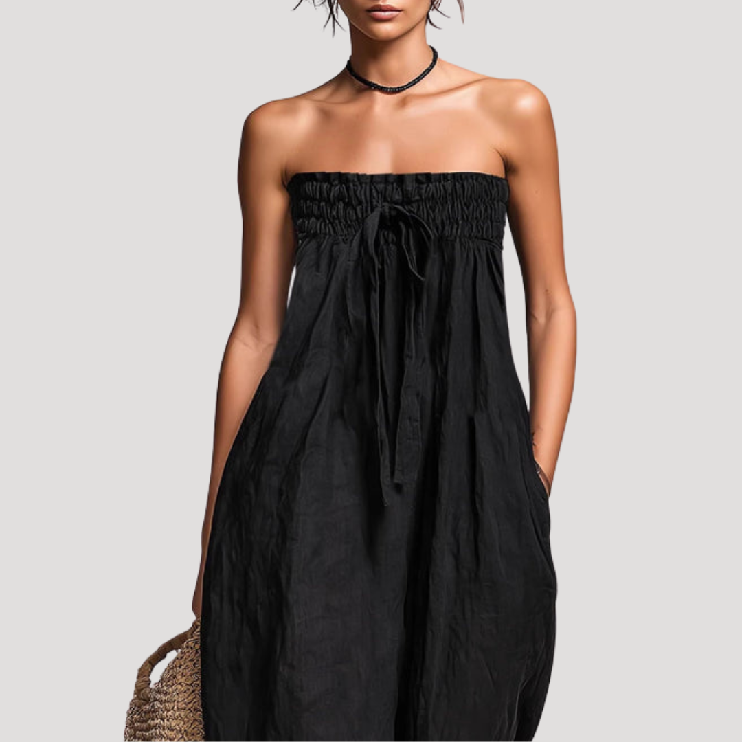Wide Leg Strapless Jumpsuit