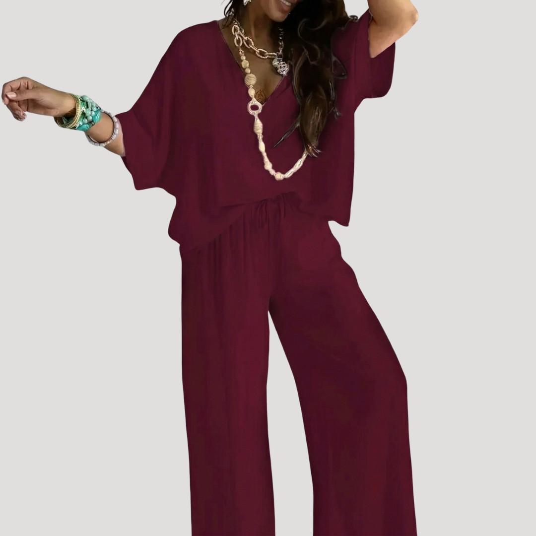 Wide Leg Co Ord Trouser Set