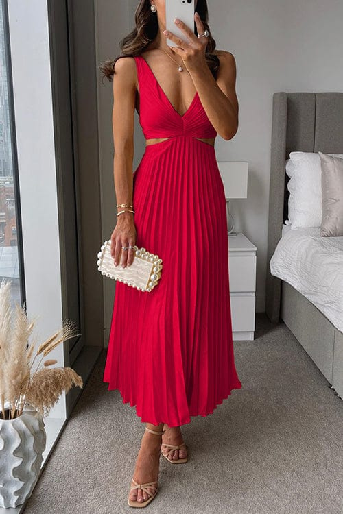 Pleated Midi Dress