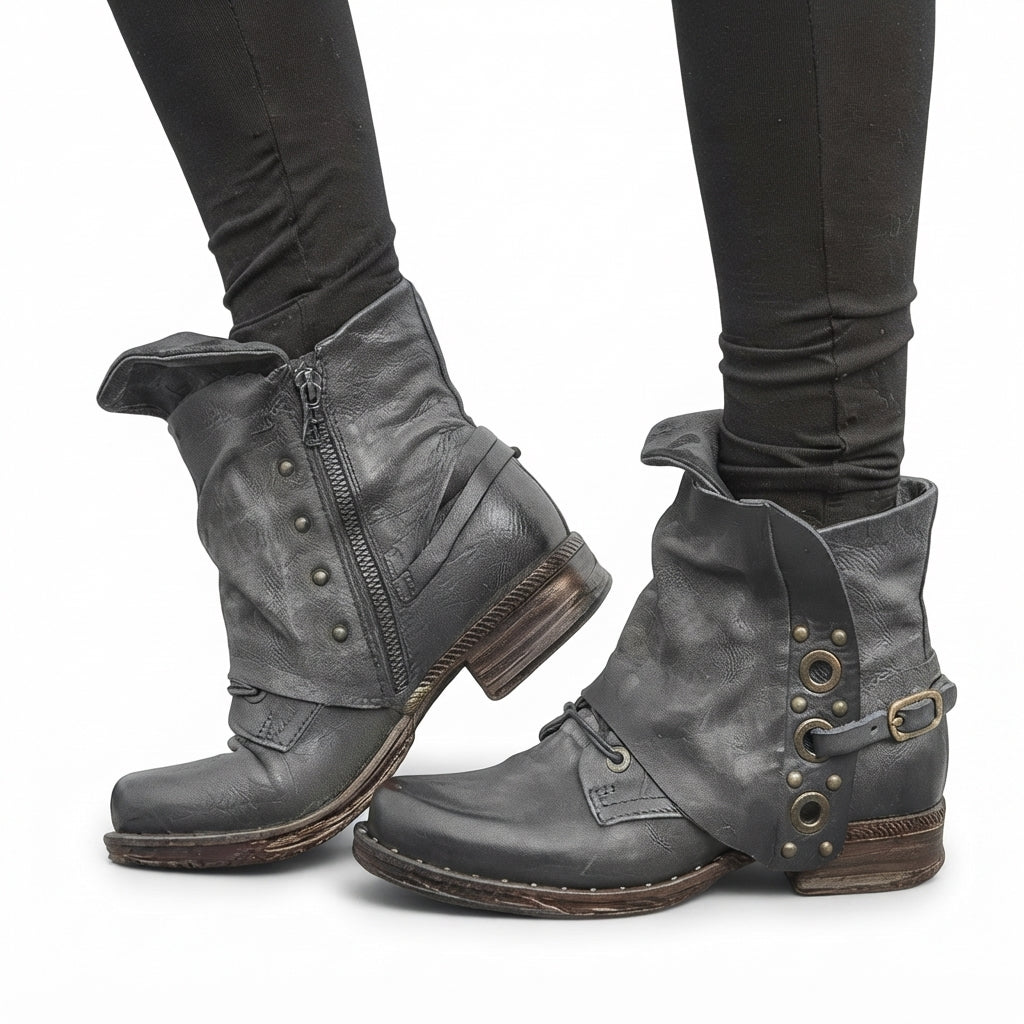 Celestine Faux Leather Chelsea Biker Boots
