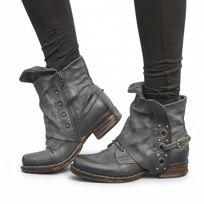 Celestine Faux Leather Chelsea Biker Boots