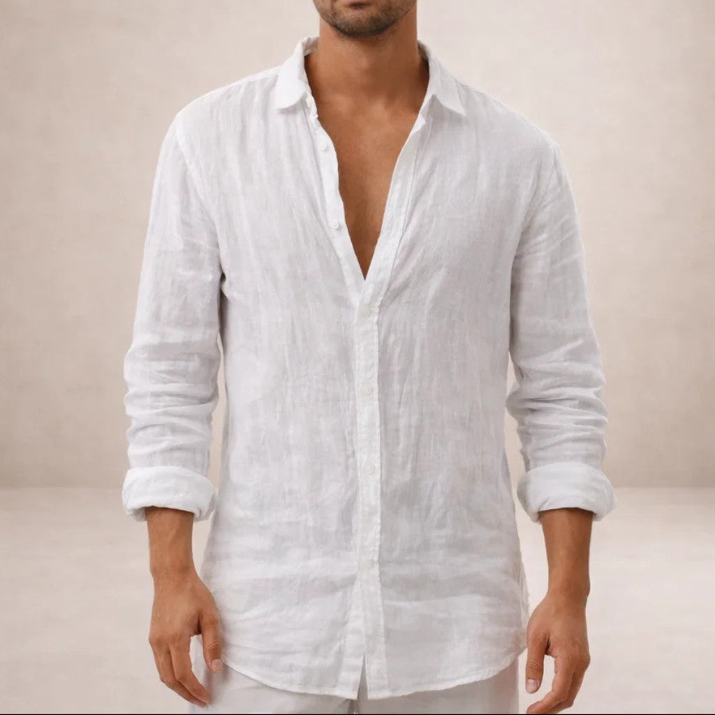 Shirt Regular Fit Open Collar Long Sleeves
