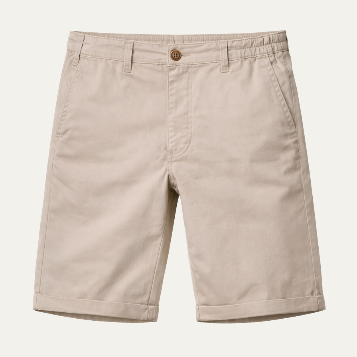 Solid Colour Cotton Casual Chino Shorts