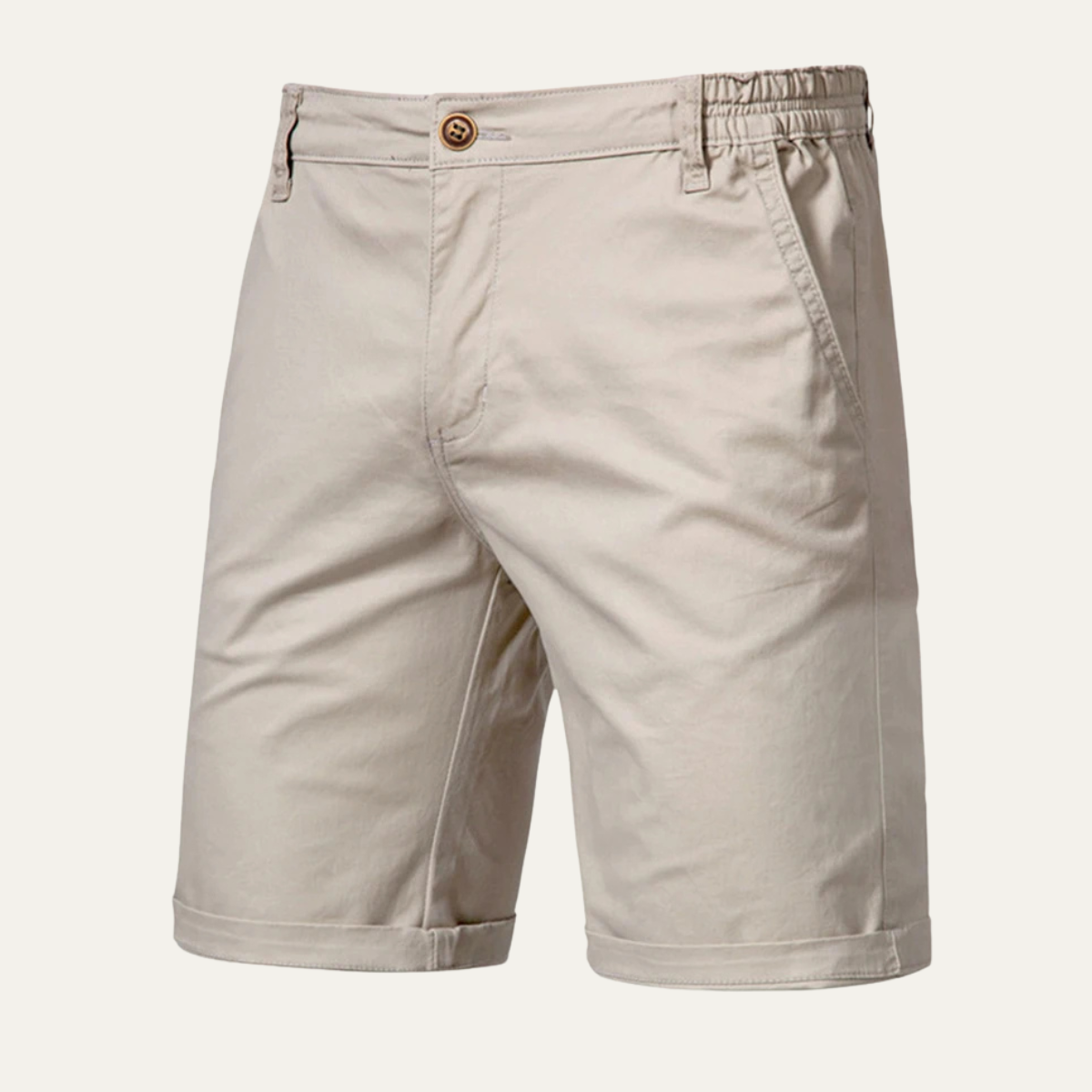 Solid Colour Cotton Casual Chino Shorts