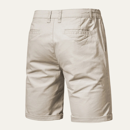 Solid Colour Cotton Casual Chino Shorts