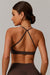 Pleated Crisscross Sports Bra