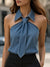 Chic Sleeveless Halter Blouse