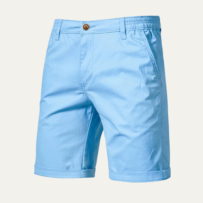Solid Colour Cotton Casual Chino Shorts