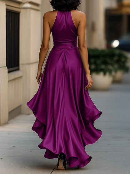 Elegance Satin Halter Gown