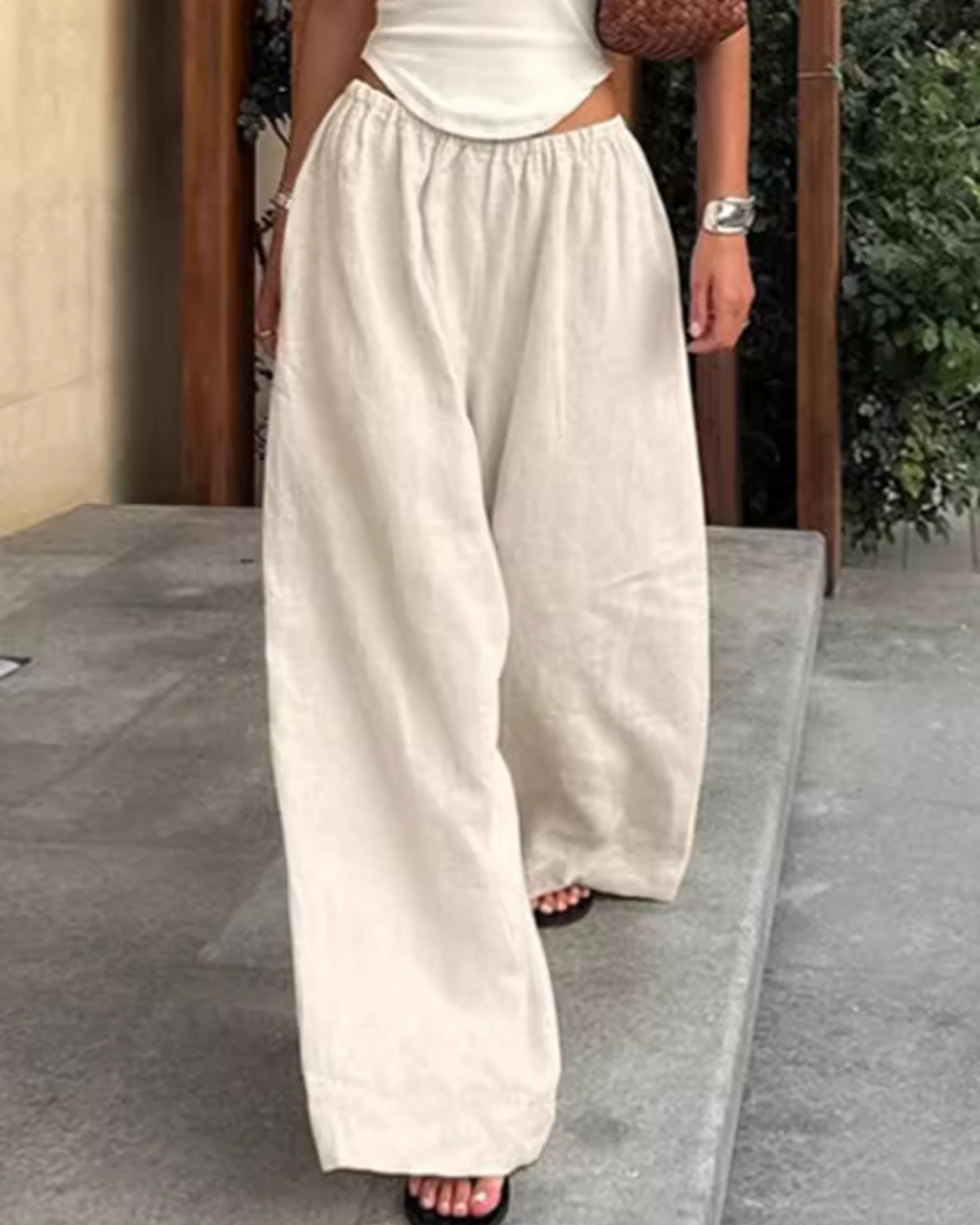 Wide Leg Linen Trousers
