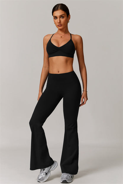 Pleated Crisscross Sports Bra