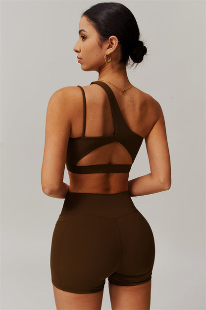 Asymmetrical One-Shoulder Bra & Shorts Set