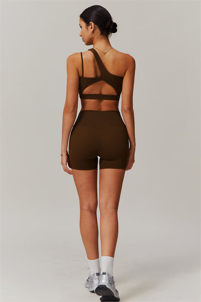 Asymmetrical One-Shoulder Bra & Shorts Set