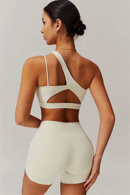 Asymmetrical One-Shoulder Bra & Shorts Set