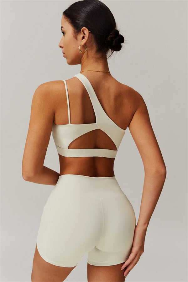 Asymmetrical One-Shoulder Bra & Shorts Set