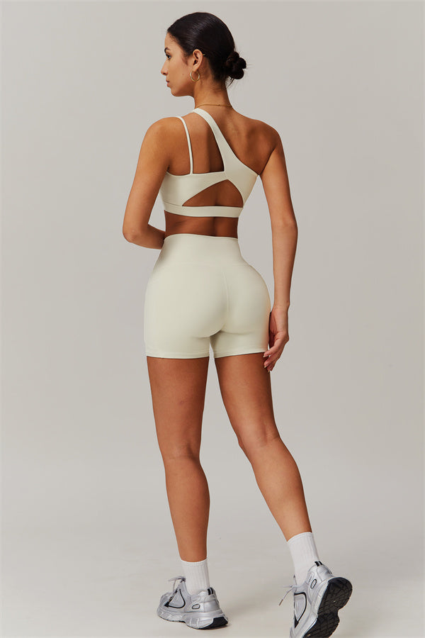 Asymmetrical One-Shoulder Bra & Shorts Set