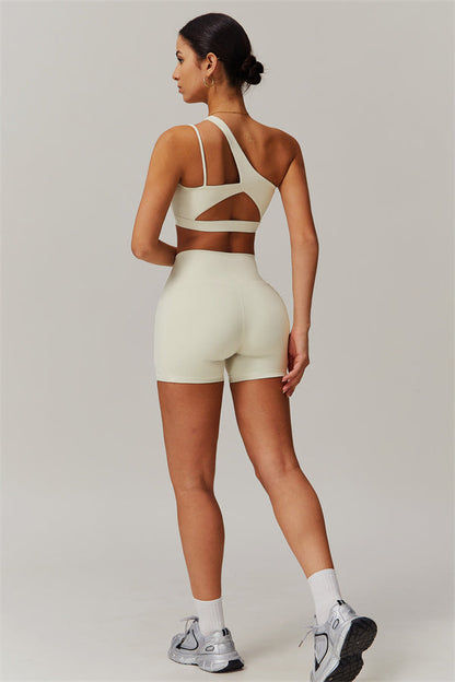 Asymmetrical One-Shoulder Bra & Shorts Set