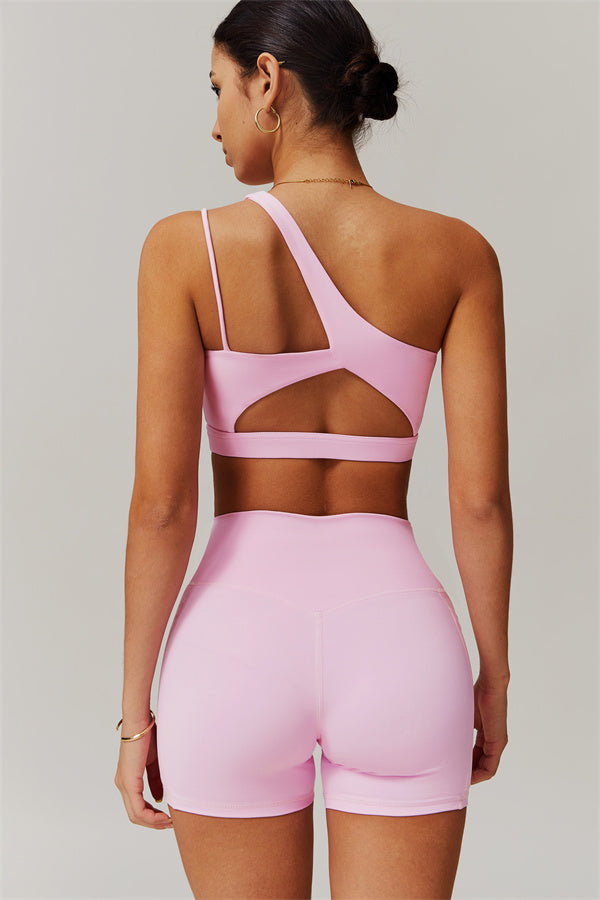 Asymmetrical One-Shoulder Bra & Shorts Set