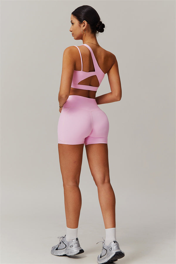 Asymmetrical One-Shoulder Bra & Shorts Set